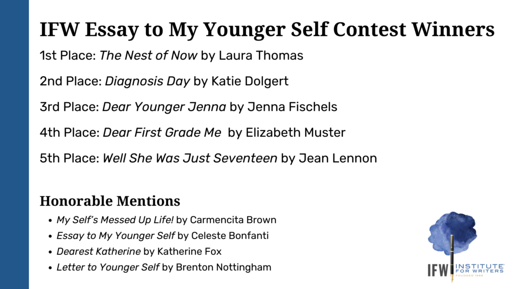 IFW Essay to My Younger Self Winners and HM