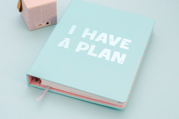 Time Management for Writers CANVA I have a plan notebook