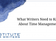 What Writers Need to Know About Time Management