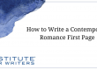 How to Write a Contemporary Romance First Page