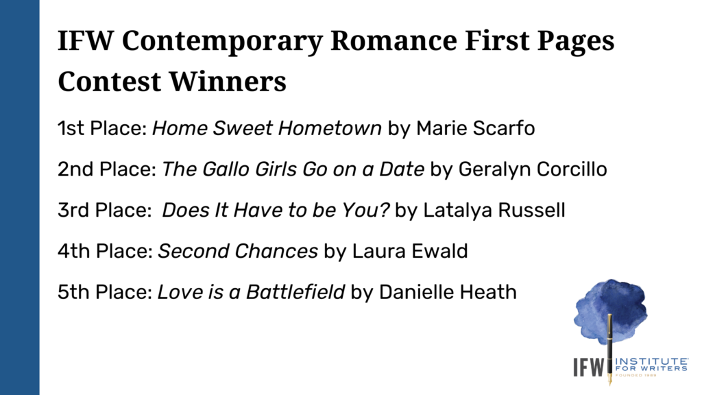 IFW Contemporary Romance Writing Contests WINNERS CORRECTED