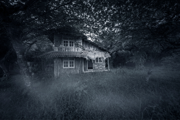 4 Ways Setting Acts with and As Character CANVA Rundown scary house