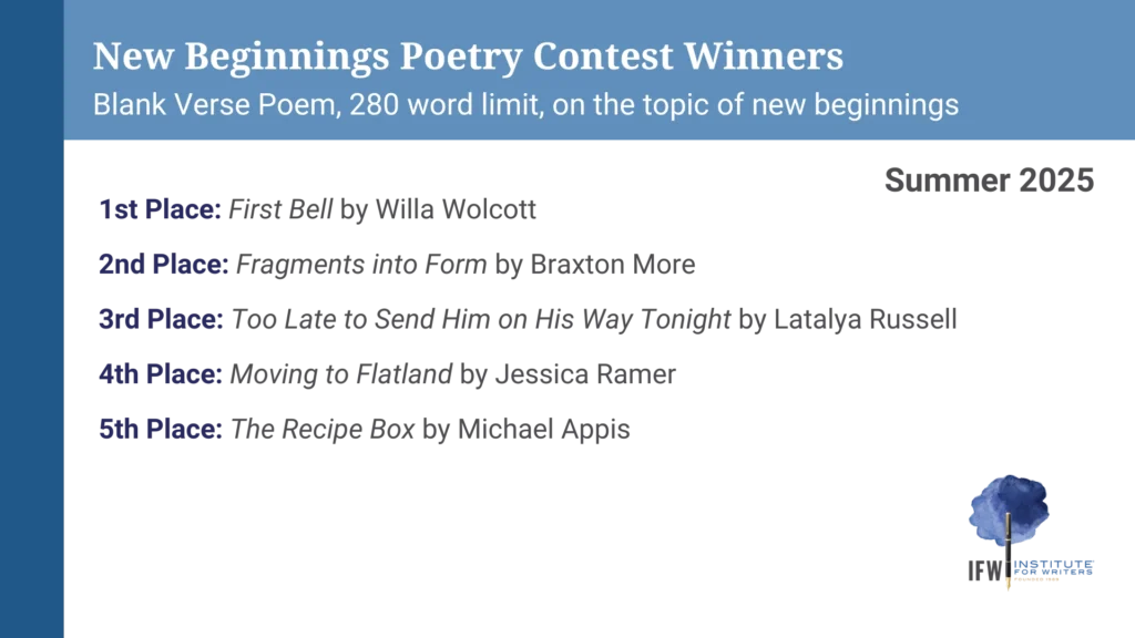 New Beginnings Poetry Contest Winners - Summer 2025